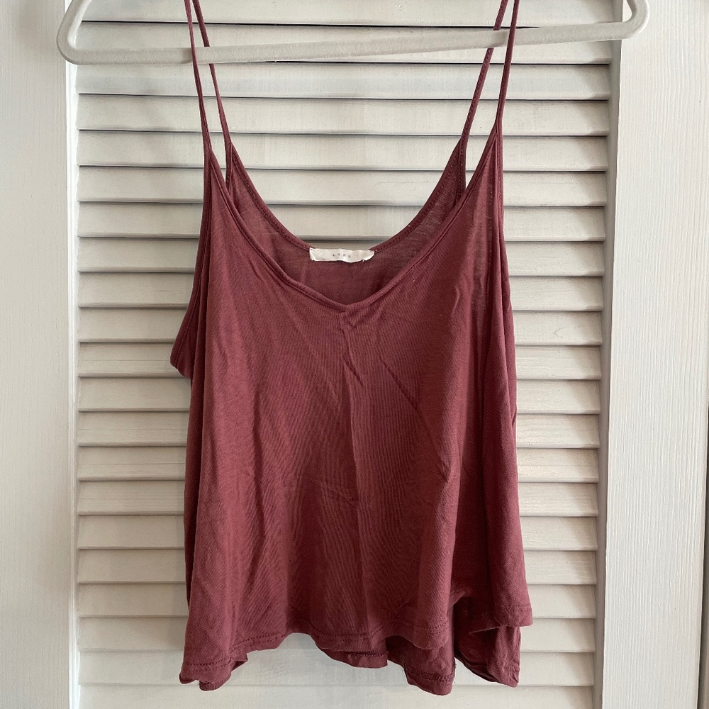 LUSH Dusty Rose Flowy Tank Top